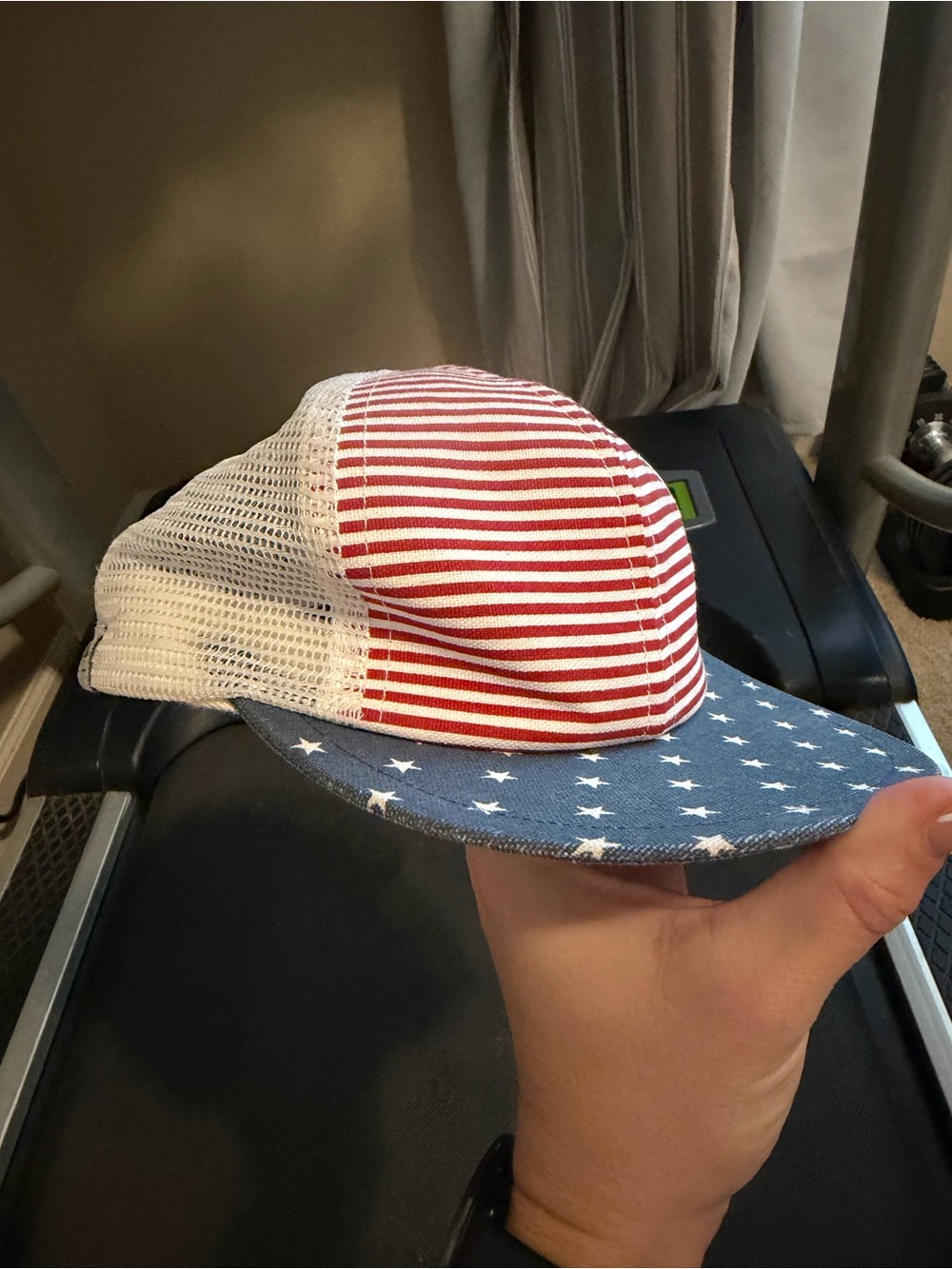 Kids Red, White & Blue Star Stripe Mesh Trucker Cap